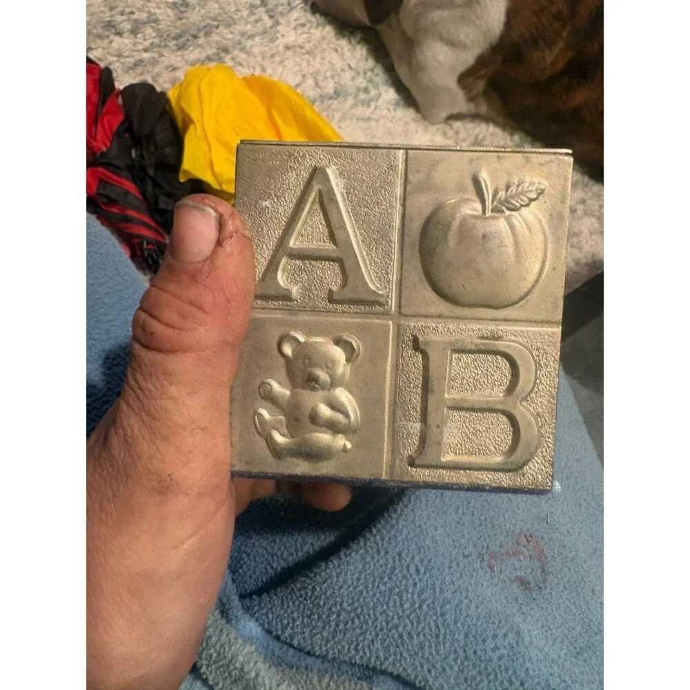 Gorham Silver Plate Baby Block Still Bank abcd